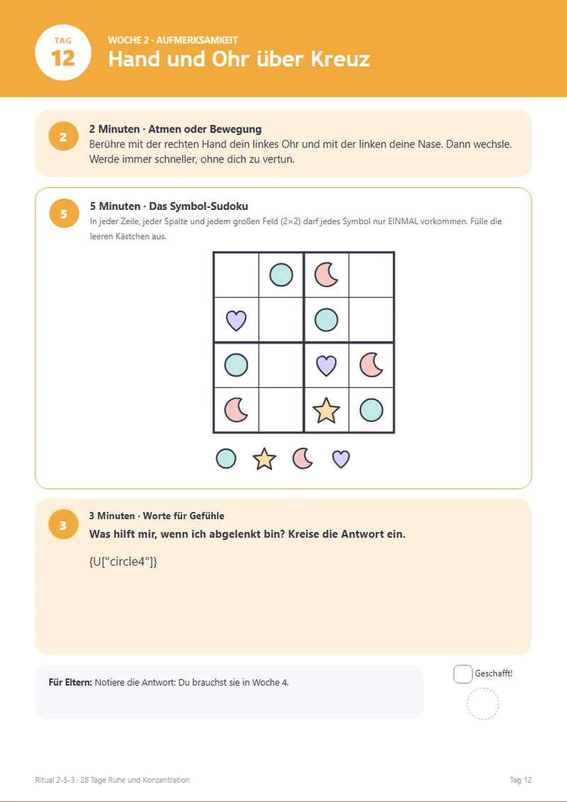 Tagesblatt 12: Symbol-Sudoku
